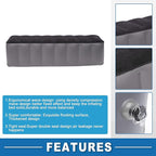Car Air Inflation Mattress 51.18"x11.02"x16.54" Comfortable Rear Seat Air Travel Bed Car Sleeping Mat for Napping Travel Black Gray