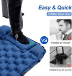 Night Cat Inflatable Sleeping Pads Mat Bed with Pillow Foot Pump for Camping Backpacking Hiking Ultra-Light Compact Comfortable Extendable 77"x25.5"
