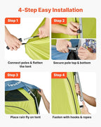 VEVOR Camping Shower Tent, 1 Room, Portable Privacy Tent Changing Room with Ground Stakes, Ropes, Carry Bag, and Steel Poles, 200D Oxford Fabric with Silver Coating, for Camping, Beach, Fishing