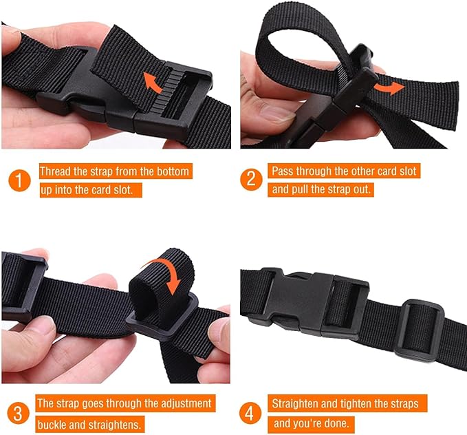 Nylon Strap with Buckle, Quick Release Short Adjustable Straps with Buckles, Securing Tie Down Straps for Backpacking, Compression Golf Bag, Camping Outdoor Activities 1" x 47" 6Pcs
