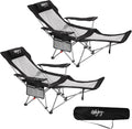 #WEJOY 2-in-1 Reclining Camping Chair with Footrest for Adults Folding Lounge Chair with Adjustable Backrest Lightweight Camping Chairs Heavy Duty Camp Chairs for Outdoor