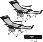#WEJOY 2-in-1 Reclining Camping Chair with Footrest for Adults Folding Lounge Chair with Adjustable Backrest Lightweight Camping Chairs Heavy Duty Camp Chairs for Outdoor