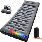 KASBAH Camping Sleeping Pad, 9.5R-Value Thick 6 inch Camping Mat with Pillow Built-in Foot Pump Inflatable Sleeping Pads Compact for Camping Backpacking Hiking Traveling