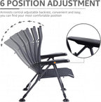 X Strike Folding Camping Chair Support 350 LBS, Outdoor Fishing Chair for Adults Breathable Mesh with Adjustable High Back Support and Leg, Aluminum Frame for Fishing, Camp, Lawn, Patio.