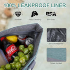 mosago Insulated Food Delivery Bag, 4-Layer Thermal Cooler Bag for Travel & Picnic, Large 39L Grocery Tote for Women/Men, Leak-Resistant Commercial Catering Bag for Pizza & Hot/Cold Food, Green