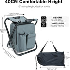 Portable Backpack Stool Cooler Chair for Adults Heavy Duty 350lbs, Lightweight Folding Detachable Large Camping Seat Backpack Cooler Chair for Fishing Hunting Travel