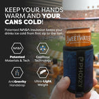 PHOOZY Insulated Can Cooler for Slim 12oz Cans with NASA-Inspired Technology - Patented Koozie That Keeps Drinks Cold 10x Longer - Lightweight Beer Koozie for Outdoor Adventures - Blue