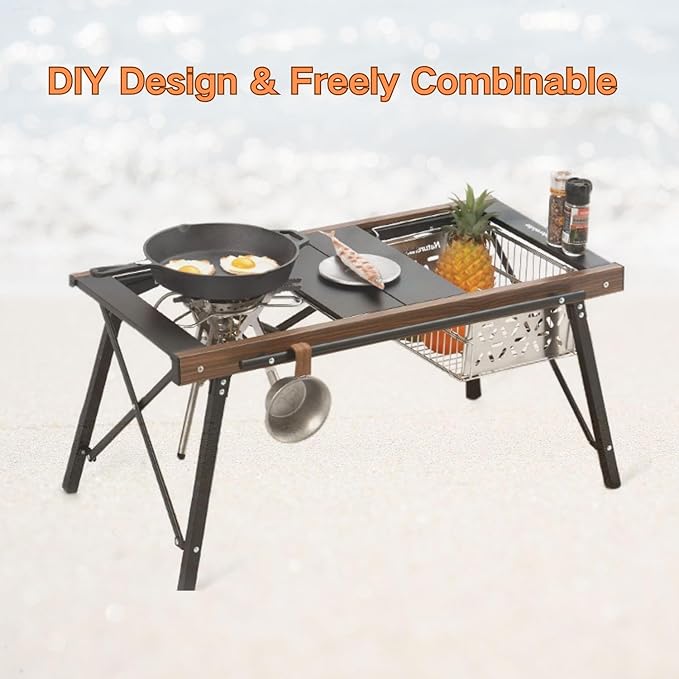 Naturehike Folding IGT Camping Table, Portable IGT Table with Carry Bag, IGT Cook System, Camping Kitchen, Foldable Picnic Table for Outdoor Camp Picnic Car RV Trip Patio Backyard BBQ