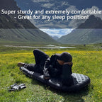 Single Inflatable Sleeping Mat, 20D Nylon Lightweight Air Bed for Adults, Air Mattress with Storage Bag for Camping Ultralight Backpacking, Hiking, Traveling & Outdoor Activities (Black, R)