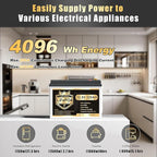 12V 320Ah Lithium LiFePO4 Battery, Built-in Smart 200A BMS, Up to 15000 Cycles, 4096Wh-Higher Energy Density, Perfect for Solar Energy Storage, Backup Power, RV, Camping, Off-Grid System