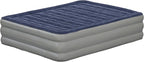 EMMA + OLIVER Inflatable Air Mattress - Queen Mattress, Flocked Top, Puncture Resistant, 18'' Thick, 650LB Capacity, Ideal for Camping, Guest Room, RV Travel, Plug-in Pump & Carrying Case Included