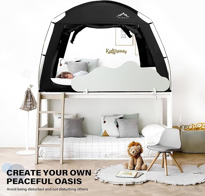 Bed Tent for Indoor Portable Light Reducing Twin Size Canopy Tents Breathable Lightweight Private Space Tent for Bed