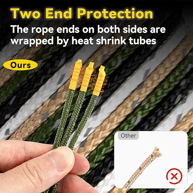 HIKEMAN Reflective Tent Rope Guyline - 4M Camping Guide Ropes,4mm Tent Guy Ropes Cord with Aluminum Tensioners Adjuster for Outdoor Camping Hiking Caravan Awning Tents (Coffee, 4mm)