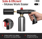 Propane Torch Gun, Adjustable Propane Flame Thrower Gun with Safety Lock, Powerful Propane Fire Starter Blow Torch for Camping Grill, Cooking, Campfire & Charcoal Lighting,Tank Not Included, Black