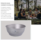 iBasingo 400ml Titanium Bowl Small Single Layer Rice Bowl Ultralight Tableware Gym Fitness Bowl Outdoor Camping Dinnerware Potable Stackable Kitchen Utensils Ti1105T