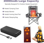 5V2A Battery Pack for Electric Heated Camping Chair, Heated Blanket, Hunting Seat Pad, Sleeping Bag USB Power Bank Camping Work Power (Black, Milliamp Hours, 2000)