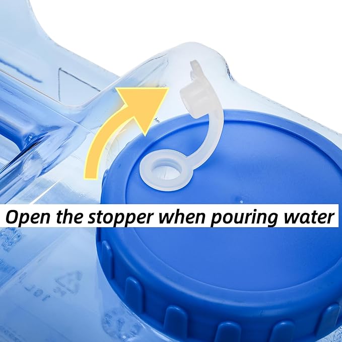 Dicunoy Camping Water Container, 2.6 Gallon Portable Water Jug with Spigot, Thick Water Dispenser Brick with Wide Filler Opening for Hiking, Picnic, Vehicle, Outdoor, Emergency, Hurricane Supplies