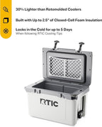 RTIC Ultra-Light 32 Quart Hard Cooler Insulated Portable Ice Chest Box for Drink, Beverage, Beach, Camping, Picnic, Fishing, Boat, Barbecue, 30% Lighter Than Rotomolded Coolers