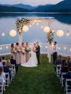 25Ft White Lantern String Lights with 10pcs G40 LED Bulbs,Nylon Hanging Chinese White Lanterns Connectable for Indoor Outdoor,Summer Camping,Wedding,Bedroom,White Wire