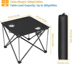 Folding Camping Table, Portable Pinic Table with 2 Cup Holders & Carry Bags, Rollup Camping Table Lightweight Beach Table for BBQ, Camping, Picnic and Indoor Use