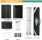 COBIZI 10x10 Canopy Tent with 4 Sidewalls,Heavy Duty Pop up Canopy with Mosquito Netting,Easy up Screen Tent for Parties Wedding Outdoor Camping with Handbag,Black