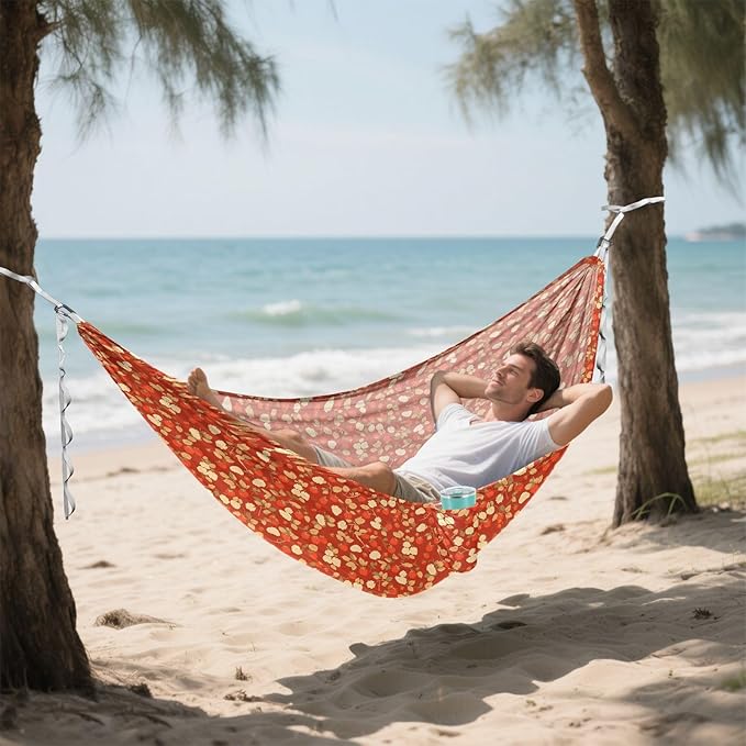 Beauty Raspberries Red Hammocks for Camping with Tree Straps Hammock for Tree for Camping & Hiking Essential