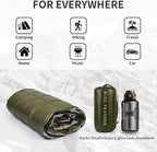 Down Camping Blanket - Lightweight, Packable, Warm & Puffy Outdoor Travel Quilt for Sleep, Hiking, Backpacking, Stadium, Festivals, Water-Resistant Sleeping Bag 55"x79"