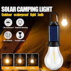 Solar Camping Lantern, Portable LED Solar USB Rechargeable Lantern Flashlight Emergency Hanging Light for Indoor Outdoor Home Power Outages Hiking Hurricane (1pcs)