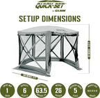 CLAM Pop Up Screen Tent, Outdoor Camping Gazebo Canopy, Adventure with Wind Panels, 9' x 9', Gray