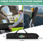 COBIZI 6x6 FT Pop up Gazebo Tent, Waterproof Instant Screen with Mosquito Netting, Portable Outdoor Small Screen Tents Sun Shelter, carpas para Patio for Outdoor Camping, Backyard and Garden, Khaki