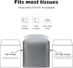 Tissue Box Cover, Tclouda, Modern PU Leather Square Tissue Box Holder for Creative Decorative, Ideal for Bathrooms/Office/Car/Nightstand/Outdoor Tent/Dining Table, 5"X5"X5", Single Gray