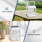 Solar Lantern Outdoor Table Lamp: Portable Waterproof LED Light - Hanging Solar Lamp Rechargeable Lights for Patio Camping