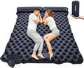 Camping Double Sleeping Pad, Self Inflating Sleeping Mat with Pillow Built-in Foot Pump, 2 Person Portable Camping Air Mattress for Backpacking, Hiking, Traveling, Tent,Beach