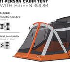 CORE Tent for Family Camping | 10 Person / 11 Person / 12 Person Large Multi Room Cabin Tents for Car Camping & Outdoor Adventures