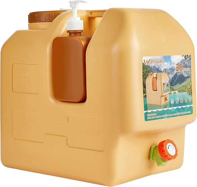 Water Container Water Jug with Spigot with (3.2-5) Gallons Portable No Leakage for Camping,Vehicle, Car, Hiking, Hurricane Supplies RV