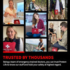 Protect Life First Aid Kit, Travel First Aid Kit for Car, 100 Piece Compact Emergency Preparedness Starter Kit for Home, Office, Camping, Hiking