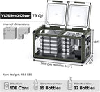 ICECO VL75ProD 12Volt Refrigerator, Dual Zone Portable Fridge with SECOP, 0-50°F, Reversible&Removable Lid, Dual USB 12/24VDC&110-240VAC, Car Refrigerator For Car| With Camping Chair-Camel