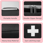 First Aid Bag Empty, Small Medicine Bag Portable Medical Supplies Organizer for Travel, Home, Office, Car, Outdoor, Camping, Hiking (Black)