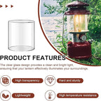 Glass Globe for Dual Fuel Lanterns Replacement - Compatible with Coleman Model 288 Series Propane Lanterns - Crack Resistant Outdoor Lighting Accessories for Camping, Hiking & Emergency Use