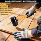 Rubber Mallet Set - 3 Sizes 12oz 24oz and 32oz, Fiberglass Handle, Rubber Mallet for Flooring, Tent Stakes, Woodworking, Camping, Soft Blow Tasks without Damage