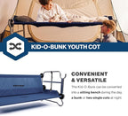 Disc-O-Bed Youth Double Cot Kid-O-Bunk, Modular for Bunk Beds, Dual Cots, or Bench with 2 Carry Bags for Portable Transport