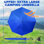 Beach Umbrella,2PACK 48.7inch Chair Umbrella with Clamp adjustable 360°,UV Protection Large Camping Chair Umbrellas for Camping chair, Glof Cart,Table（Chair,Table not include）