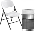 Nazhura 650 Weight Limit Heavy Duty Plastic Folding Chair with Reinfoced Steel Frame for Indoor and Outdoor, Wedding, Party, Restaurant, Meeting Room, Patio and Garden (White, 12 Pack)