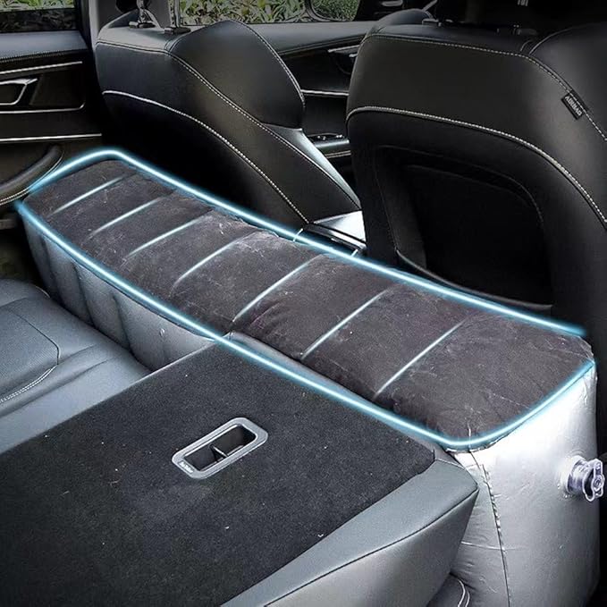 Inflatable Car Air Mattress Back Seat Bed, Heightened Back Seat Gap Filler Pad Extender for SUV Camping Sleeping Travel Rest