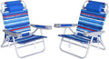 SUNNYFEEL Extra Wide Low Beach Chair 2 Pack 5 Position Lay Flat 500 LBS Heavy Duty, XL Oversized Folding Camping Chairs with Cup Holder for Outdoor/Sand, Portable Backpack Beach Chair for Adults
