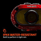 NEBO MYCRO 550+ Rechargeable Headlamp | 550 Lumens, 7 Light Modes, Water Resistant, Detachable Hat Clip, Super Bright Head Lamp for Camping & Hiking, Includes USB Charging Cable – Red