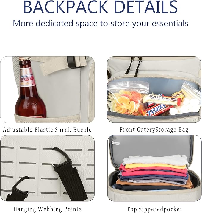 Cooler Backpack, 30 Can Backpack Cooler 4-Sided Cold Retention Technology, Lightweight & Hands-Free for Beach, Camping