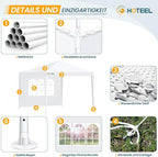 HOTEEL 10x10FT Party Tent with 4 Removable Sidewalls for Parties, Carpas para Fiestas, Weddings, BBQ, Waterproof Outdoor Event Canopy, Patio Camping Gazebo, White