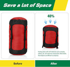 5 Pcs Compression Sacks for Backpacking 5L/10L/15L/20L/35L Camping Sleeping Bag Stuff Sack Water Resistant Sleeping Bag Storage Sack for Space Saving Hiking Gear