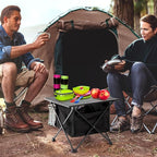 SOUJOY Folding Camping Table with Storage Bag, Small Beach Side Table, Portable Collapsible Aluminum Picnic Tent Side Table for Outdoor Cooking, BBQ, Hiking, Boat, Travel